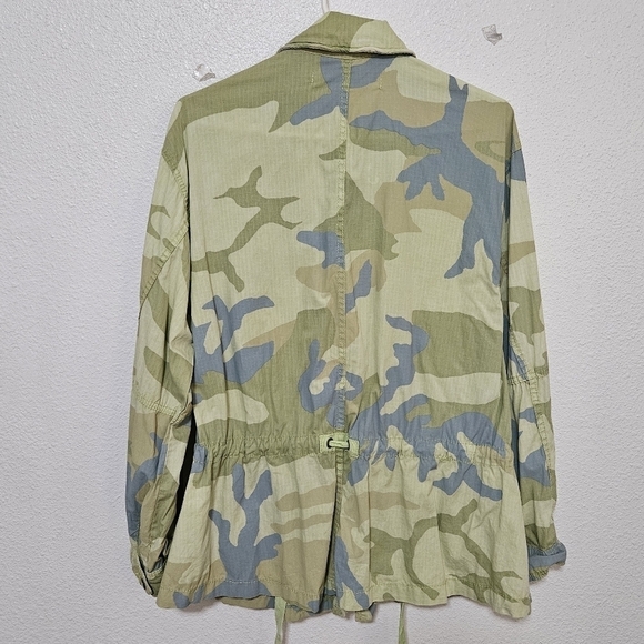 Free People camo utility cargo grunge core style jacket size xsmall oversized - Picture 10 of 14